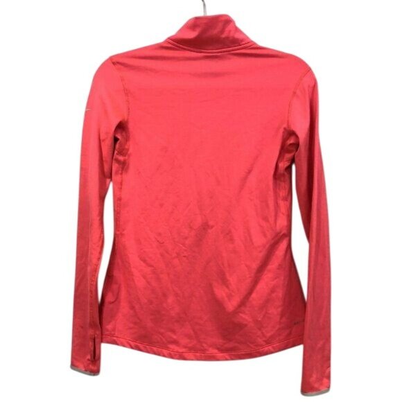 Nike Pro Dri-Fit Womens Coral Quarter Zip Long Sleeve Pullover Size M Sweater - Picture 3 of 7